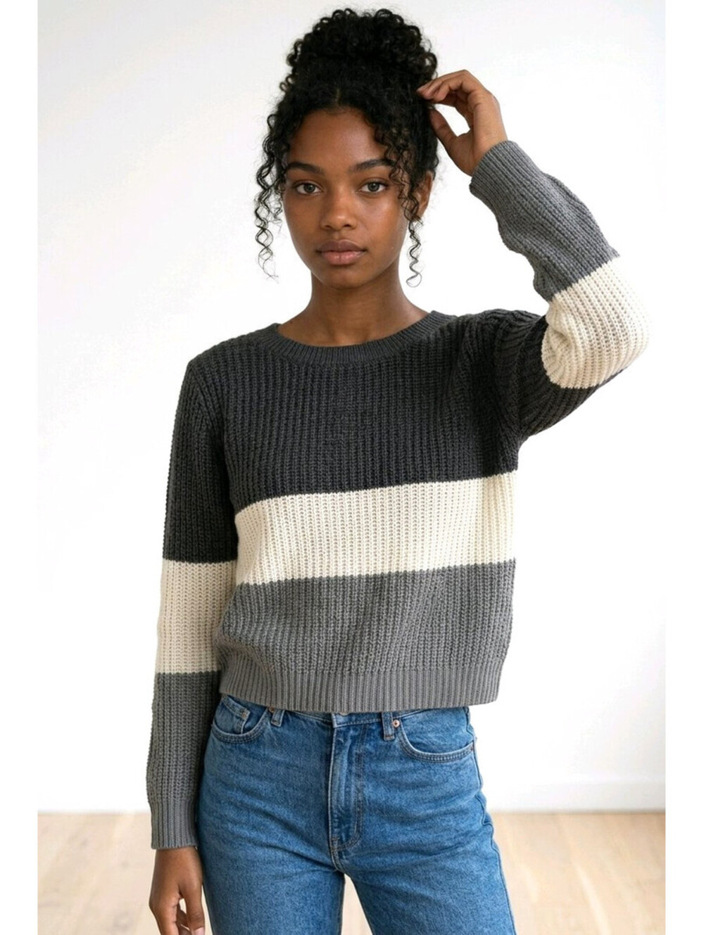 Daytrip Twist Back Colorblock Sweater sz Medium